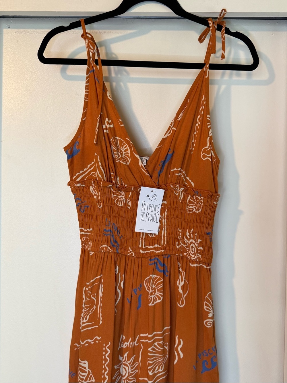 Patrons of Peace Rust Jumpsuit with White Print - Picture 3 of 15